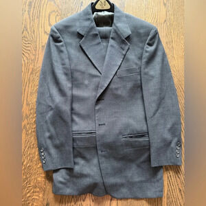 Evan Picone 100% Wool Suit, Jacket and Pants Vintage Gray, size 43R